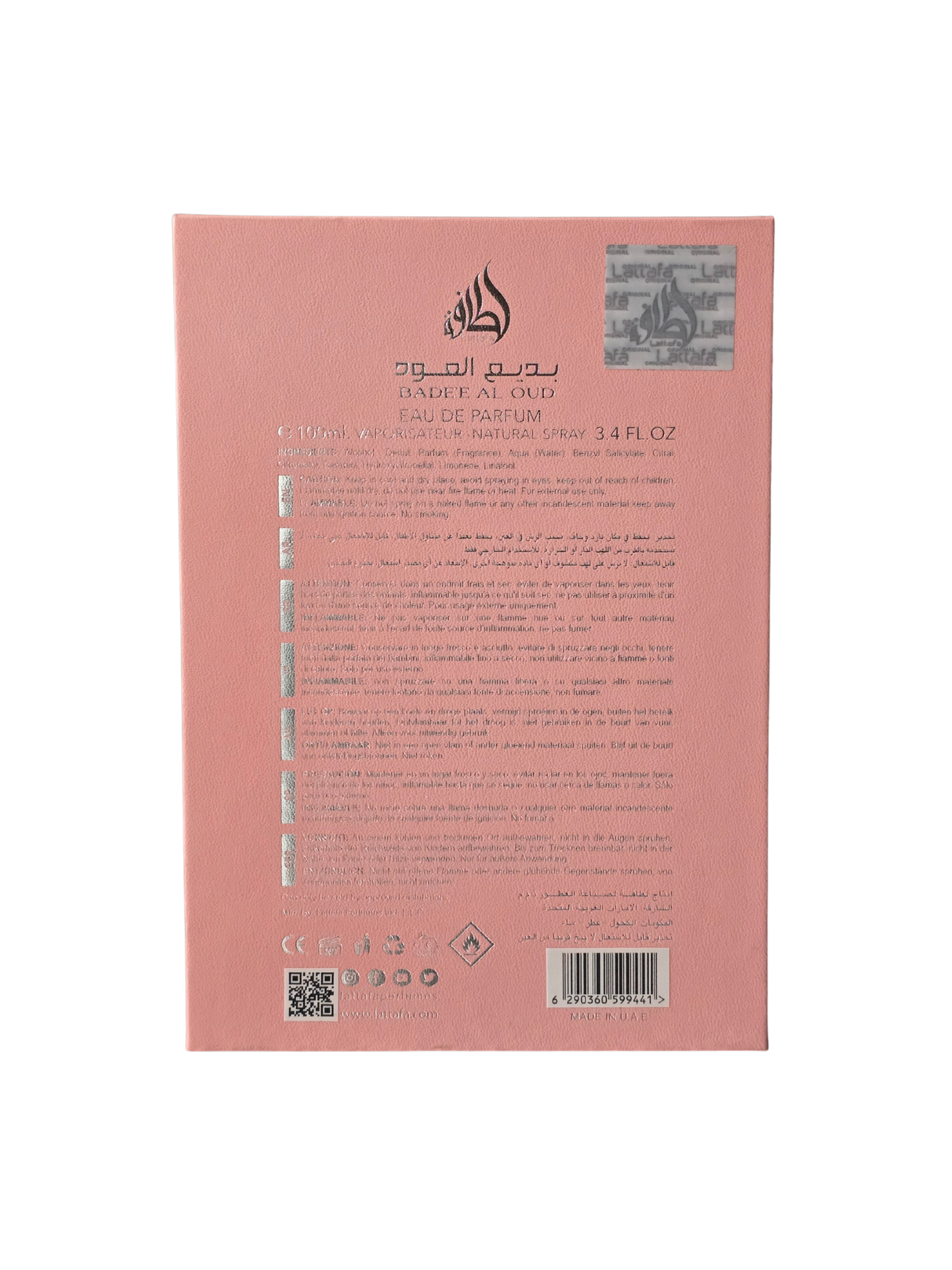 Badee Al Oud Noble Blush 100ml EDP by Lattafa Perfume