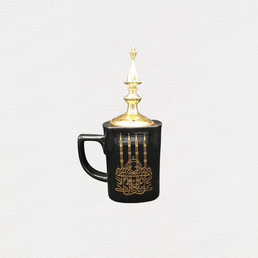 Black and Gold Mug Incense Bakhoor Burner